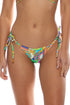 Luli Fama Positano Seamless Reversible Wavy Ruched Back Brazilian Tie Side Bottom